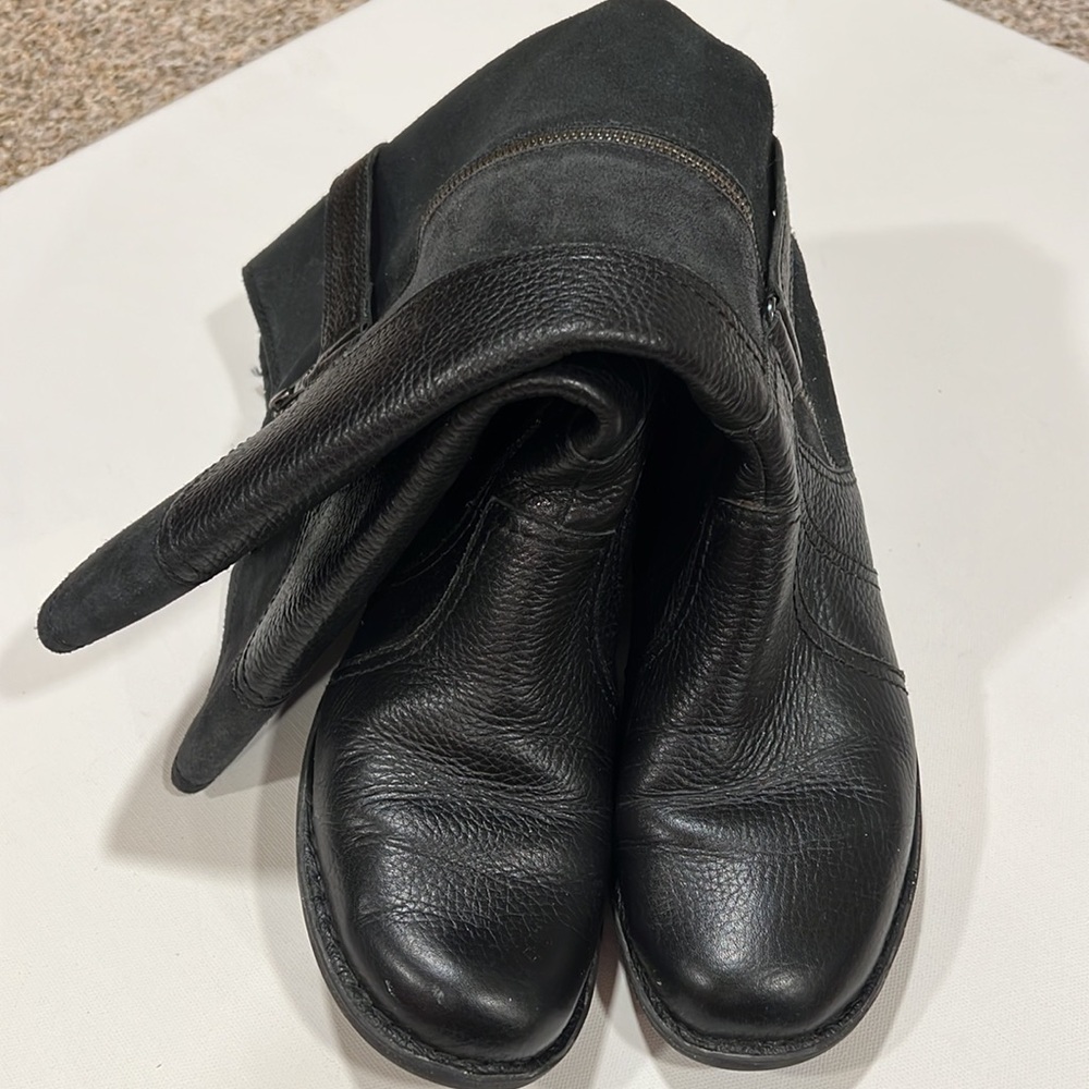 CLARKS Women’s Whistles Whey Black Zip Up Riding Boots Leather & Suede 8.5M - Picture 9 of 13